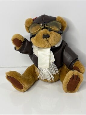 Pickford Bears Radar 1997 Aviator Pilot Brass Button w jacket & goggles jointed